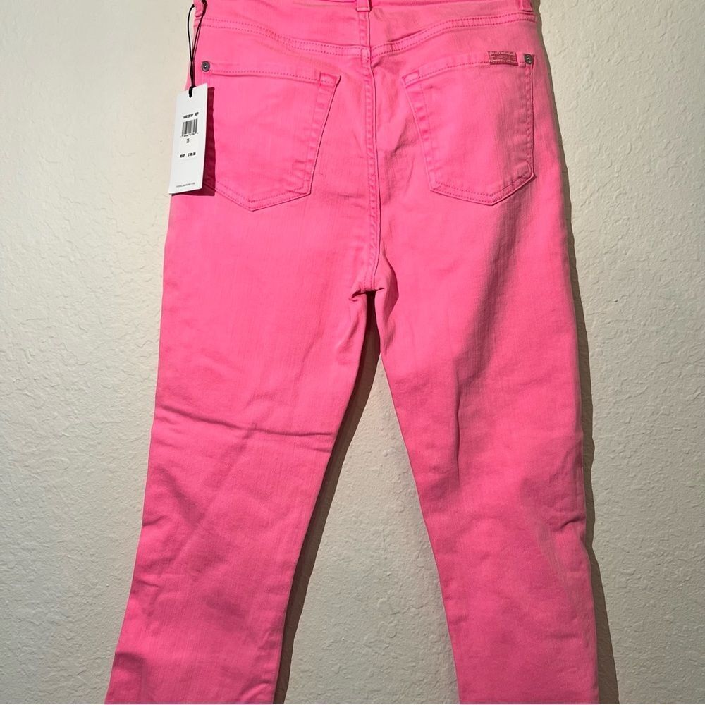 7 for all mankind jeans 💗 high waist slim kick 💗 pink 💗 size 27 - Picture 4 of 9